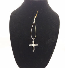 Clear Quartz Crystal Cross Christmas Ornament