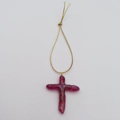 Quartz Titanium Red Cross Christmas Ornament