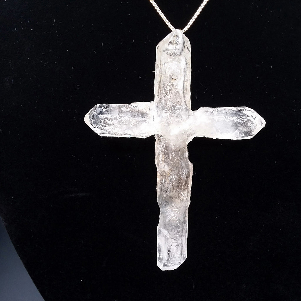 Clear Quartz Crystal Cross 4 Points necklace 4